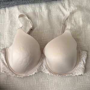 Aerie Cream Lace Trim Bra